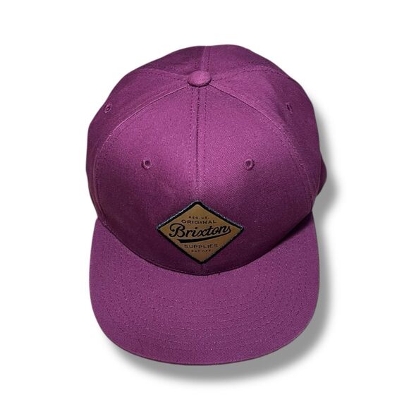 Brixton Originals Supplies Skateboarding Burgundy Red SnapBack Baseball Cap Hat - Picture 2 of 9